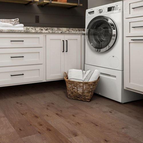 laundry room with hardwood floor Central Carpet Interiors Beavercreek, OH